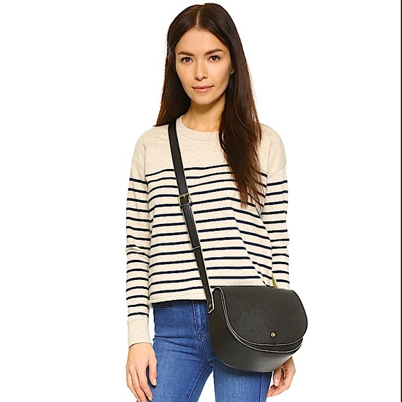 Deux Lux black Alfie canvas saddle messenger bag - Picture 2 of 9